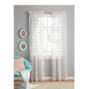 Set of Pom Pom Girls Bedroom Single Curtain Panel